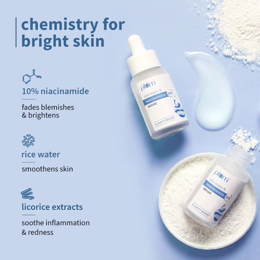 plum 10% Niacinamide & Rice Water Brightening Face Serum 15 ml
