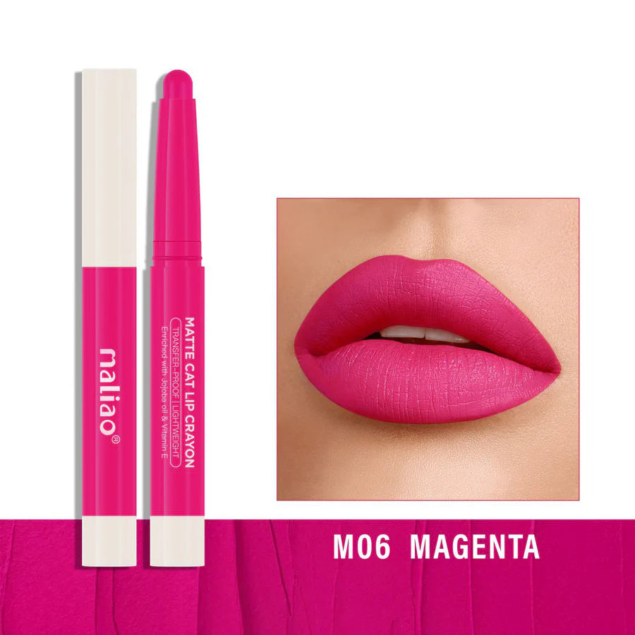 Maliao Matte Cat Lip Crayon Transfer Proof And Light Weight Long Lasting Color