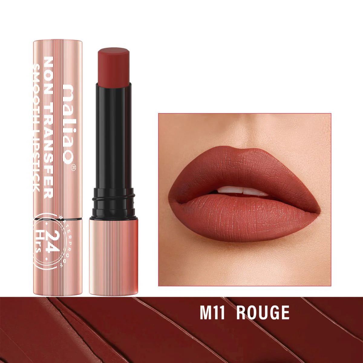Maliao Long Lasting Non Transfer Smooth Lipstick 24HR Waterproof Wear