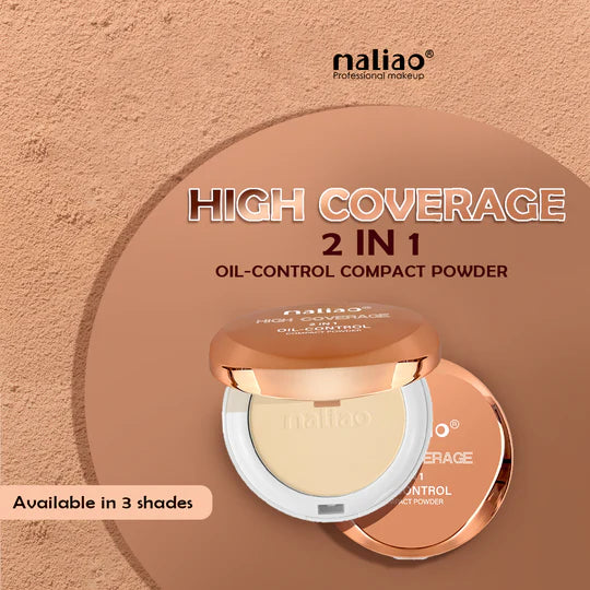 Maliao High Coverage 2-in1 Oil Control Compact Powder
