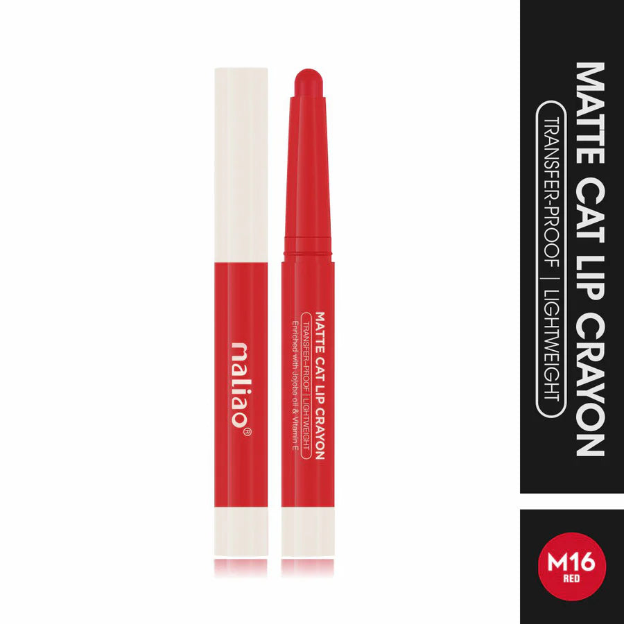 Maliao Matte Cat Lip Crayon Transfer Proof And Light Weight Long Lasting Color