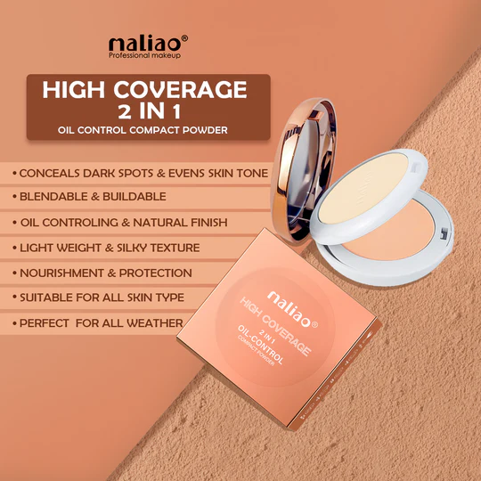 Maliao High Coverage 2-in1 Oil Control Compact Powder