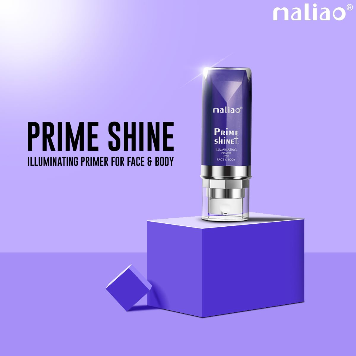 Maliao Prime Shine Illuminating Primer for Face & Body - Radiant Glow, Lightweight Formula,