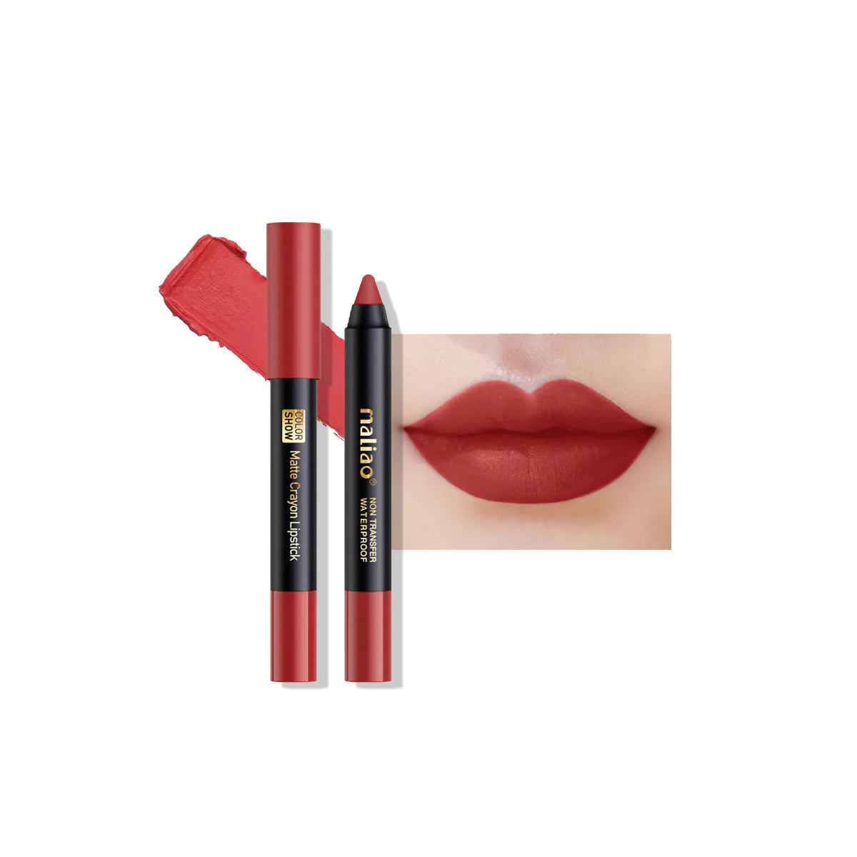 Maliao Matte Crayon Lipstick Non Transfer Waterproof Color Show