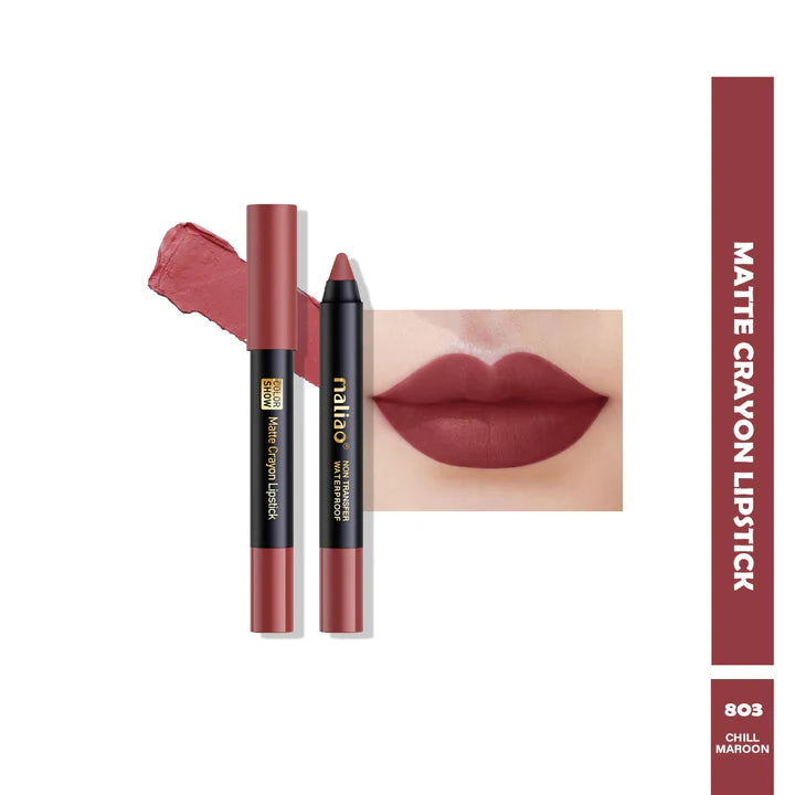 Maliao Matte Crayon Lipstick Non Transfer Waterproof Color Show