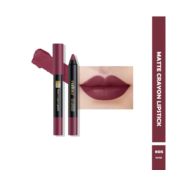 Maliao Matte Crayon Lipstick Non Transfer Waterproof Color Show