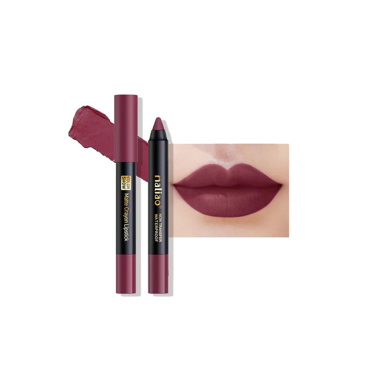 Maliao Matte Crayon Lipstick Non Transfer Waterproof Color Show
