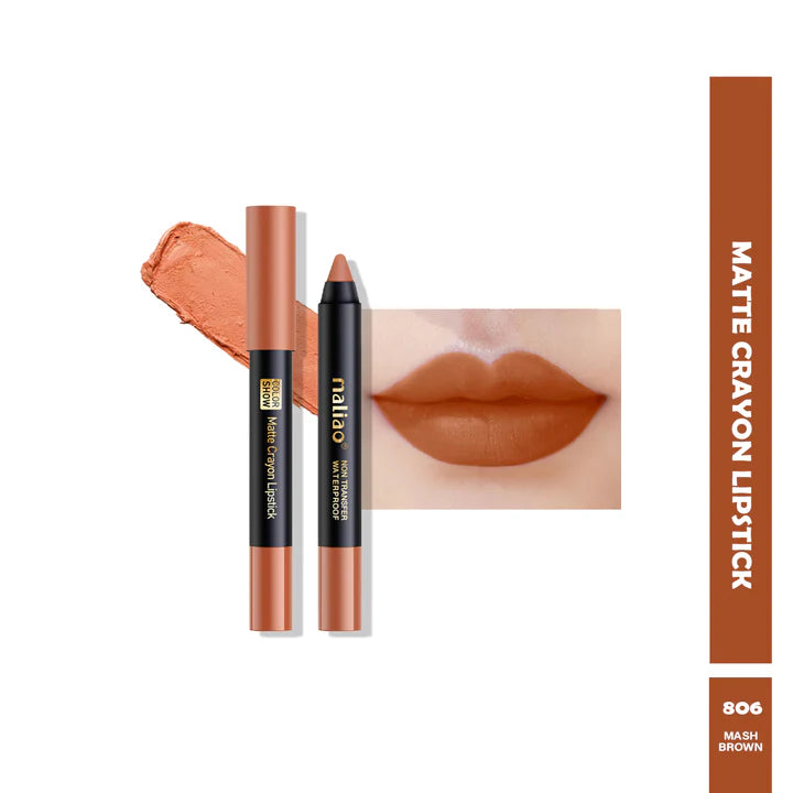 Maliao Matte Crayon Lipstick Non Transfer Waterproof Color Show