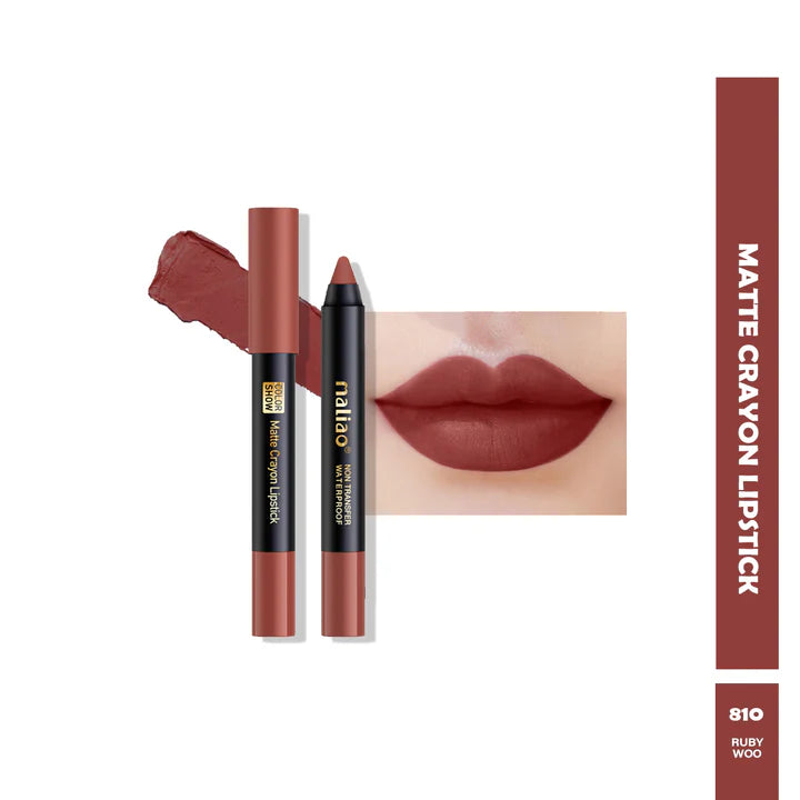 Maliao Matte Crayon Lipstick Non Transfer Waterproof Color Show