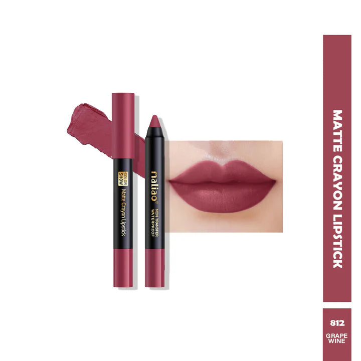 Maliao Matte Crayon Lipstick Non Transfer Waterproof Color Show
