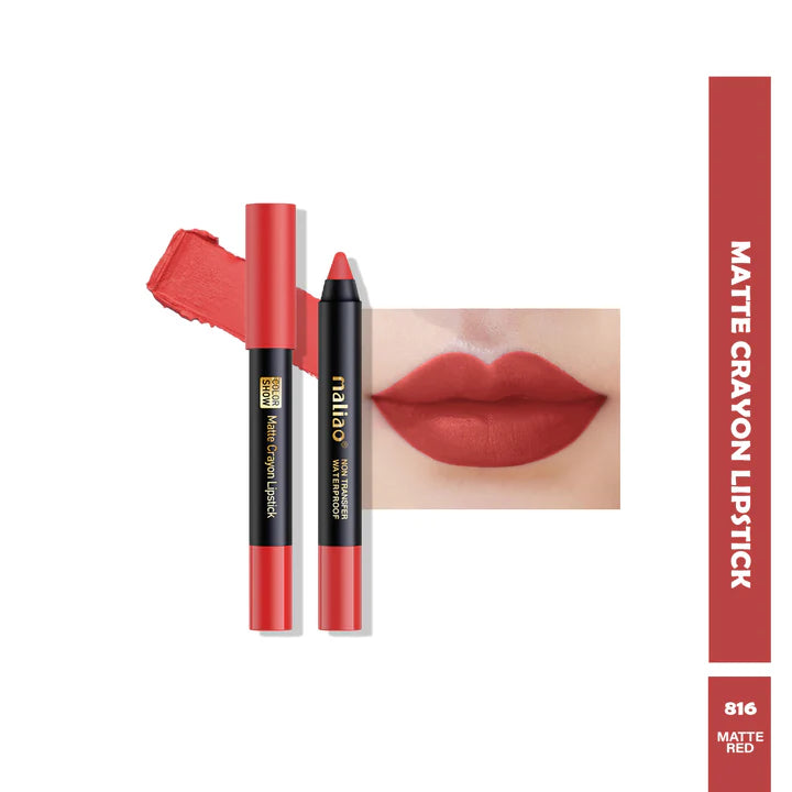 Maliao Matte Crayon Lipstick Non Transfer Waterproof Color Show