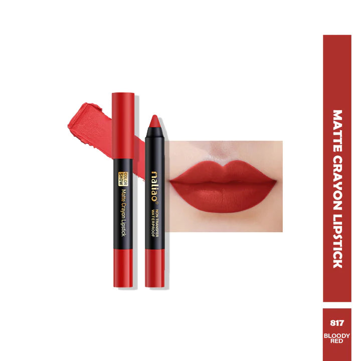 Maliao Matte Crayon Lipstick Non Transfer Waterproof Color Show