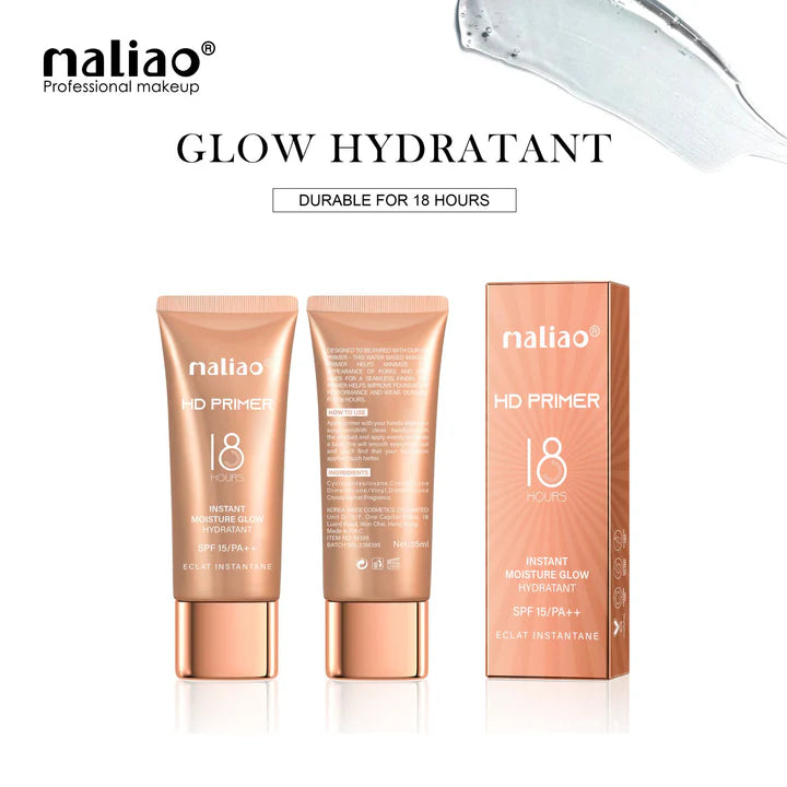Maliao HD Primer - Instant Moisture Glow with SPF 15/PA++ for Flawless Skin