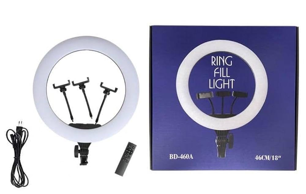 Ring Light Studio Mobile Selfie Light with Stand, Bd-460D 46cm/18"