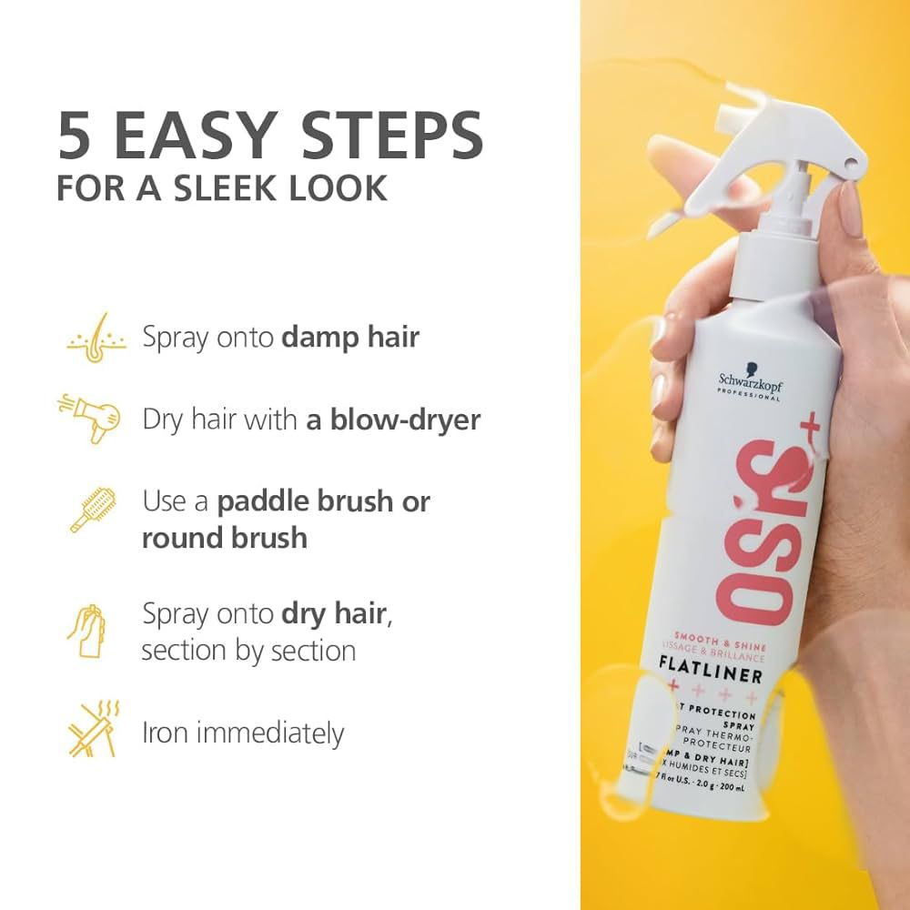 Schwarzkopf Professional Osis+ Flatliner Heat Protection Spray | 200 ml