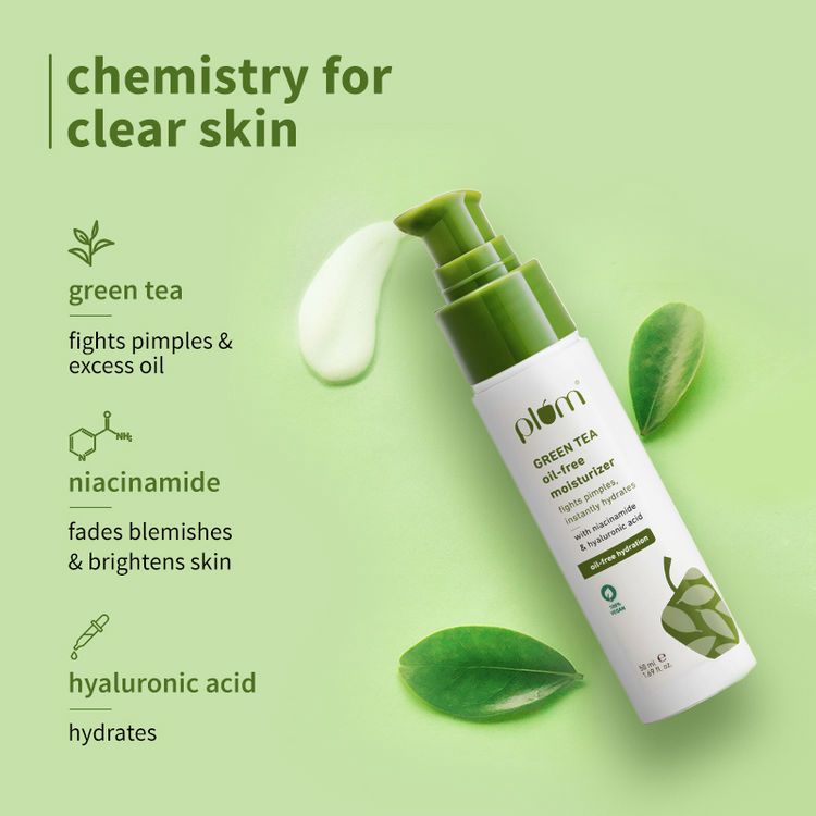 Plum Green Tea Mattifying Moisturizer With Glycolic Acid For Acne-Free Skin & Oil-Free Hydration