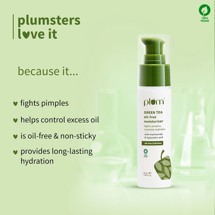 Plum Green Tea Mattifying Moisturizer With Glycolic Acid For Acne-Free Skin & Oil-Free Hydration