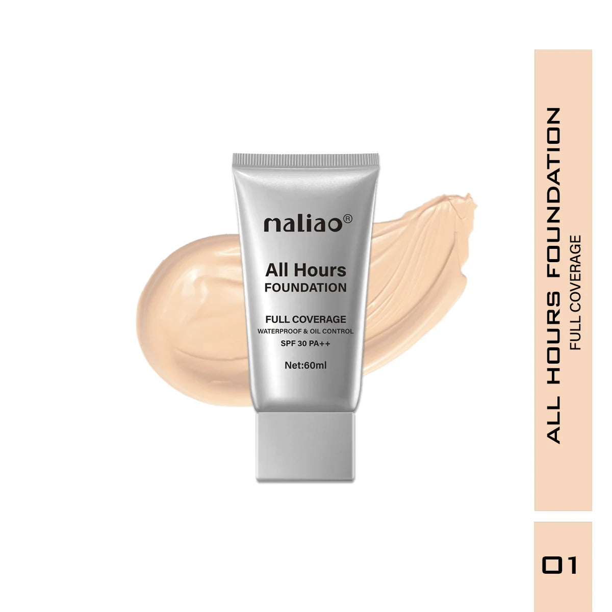 Maliao All Hours Foundation Full Coverage 60ml Tube