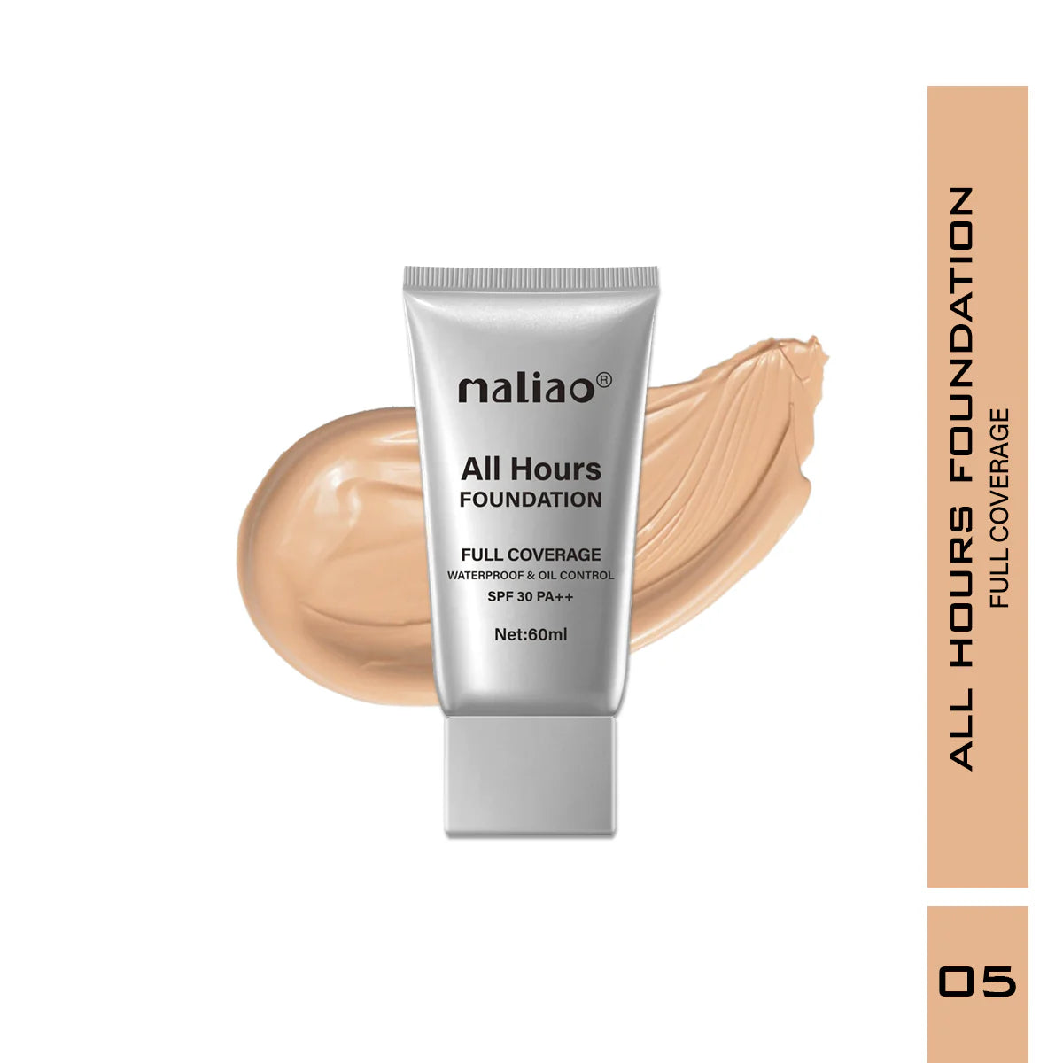 Maliao All Hours Foundation Full Coverage 60ml Tube