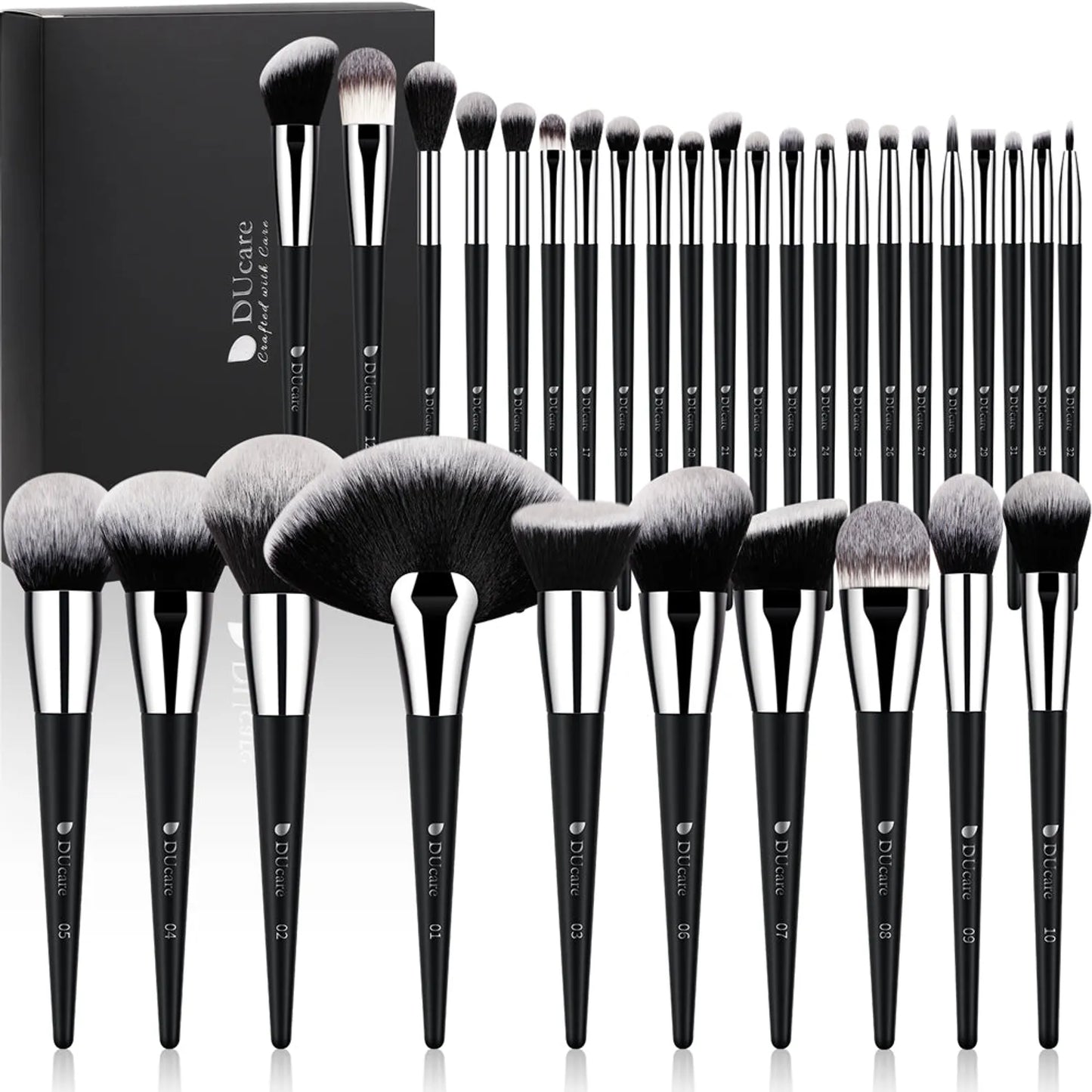 Ducare Ninja Everyday Essentials 32-Piece Face & Eye Brush Set
