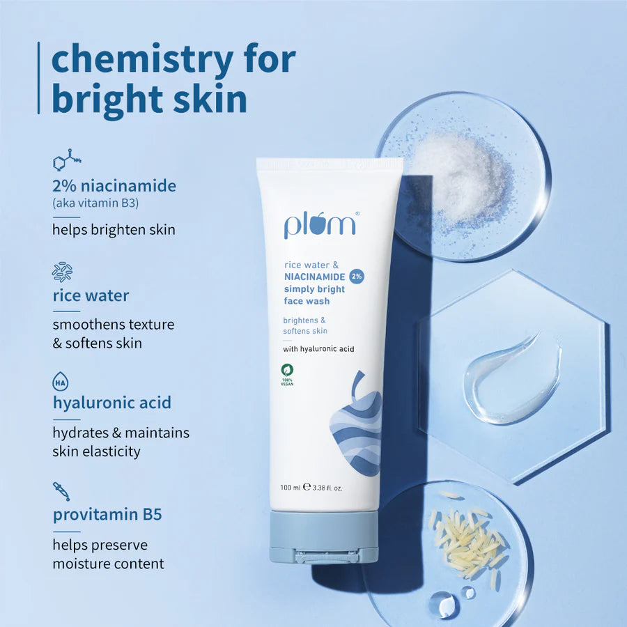 Plum 2% Niacinamide & Rice Water Face Wash
