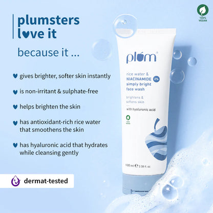 Plum 2% Niacinamide & Rice Water Face Wash
