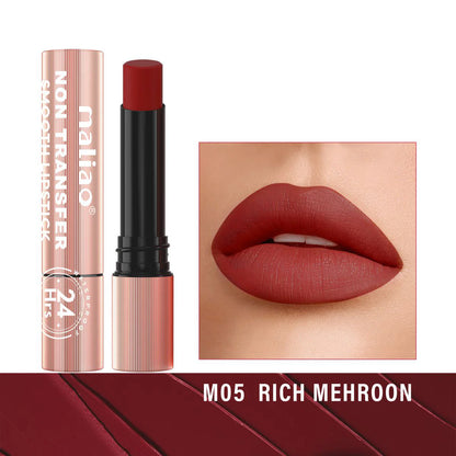 Maliao Long Lasting Non Transfer Smooth Lipstick 24HR Waterproof Wear