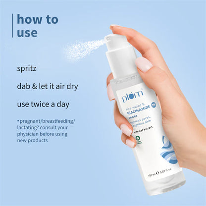 Plum 3% Niacinamide & Rice Water Toner for Bright Skin