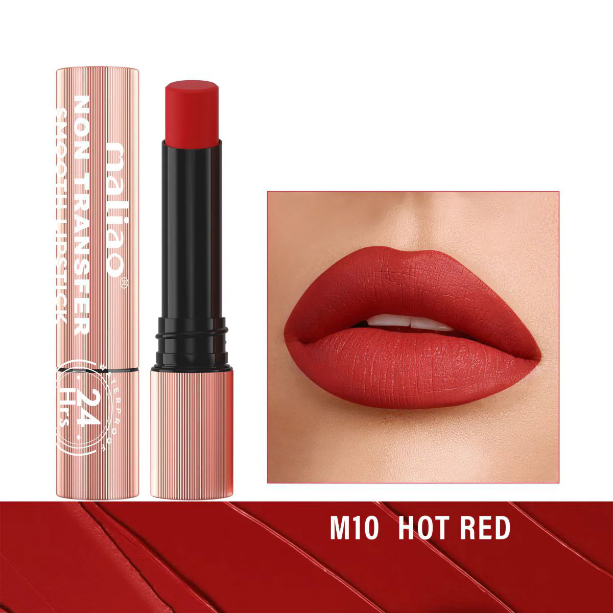 Maliao Long Lasting Non Transfer Smooth Lipstick 24HR Waterproof Wear