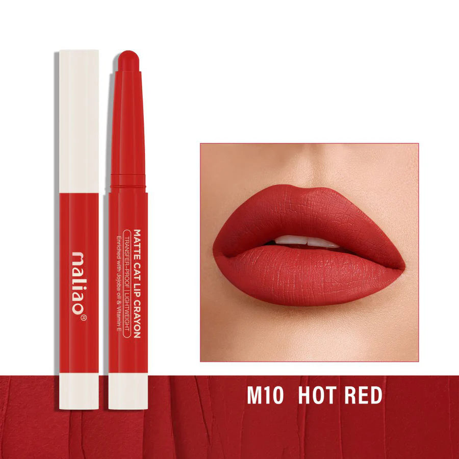 Maliao Matte Cat Lip Crayon Transfer Proof And Light Weight Long Lasting Color