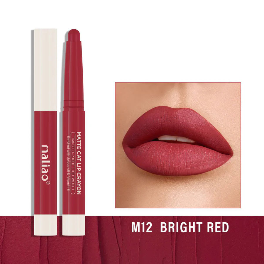 Maliao Matte Cat Lip Crayon Transfer Proof And Light Weight Long Lasting Color