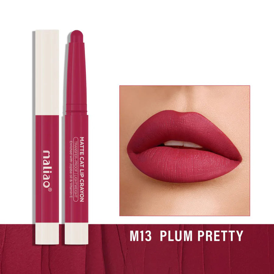 Maliao Matte Cat Lip Crayon Transfer Proof And Light Weight Long Lasting Color