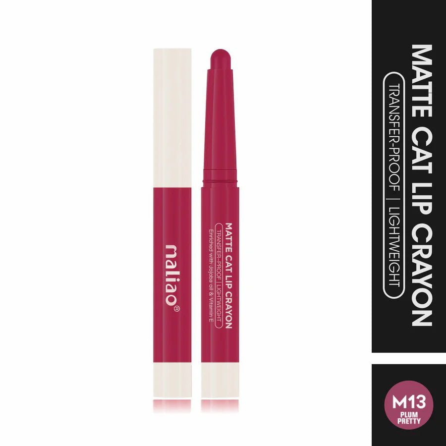 Maliao Matte Cat Lip Crayon Transfer Proof And Light Weight Long Lasting Color