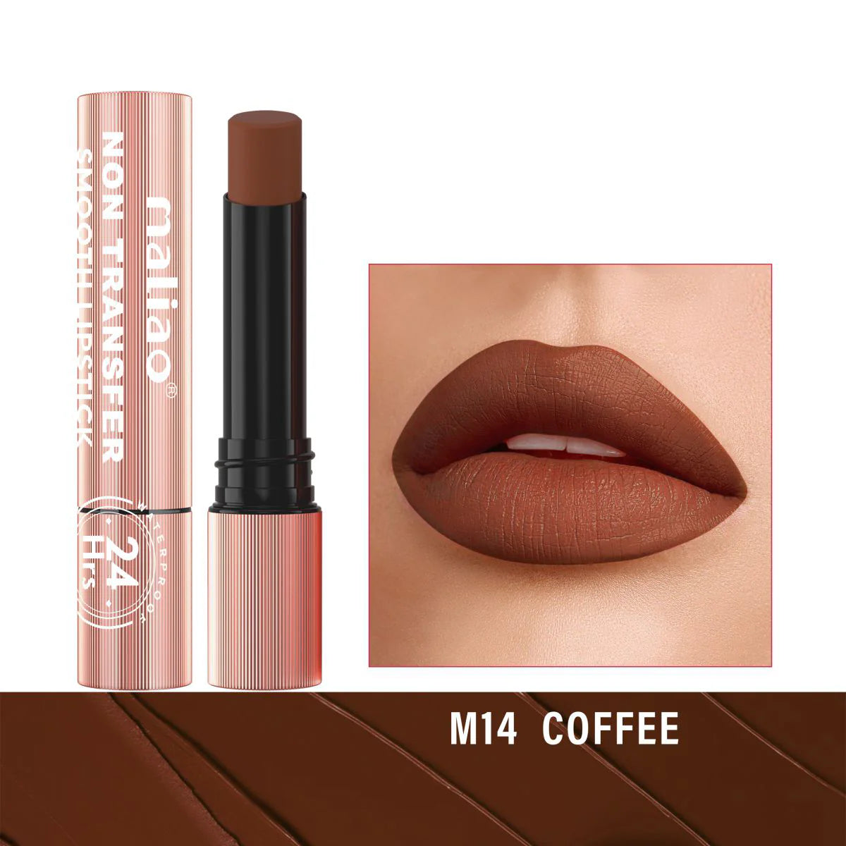 Maliao Long Lasting Non Transfer Smooth Lipstick 24HR Waterproof Wear