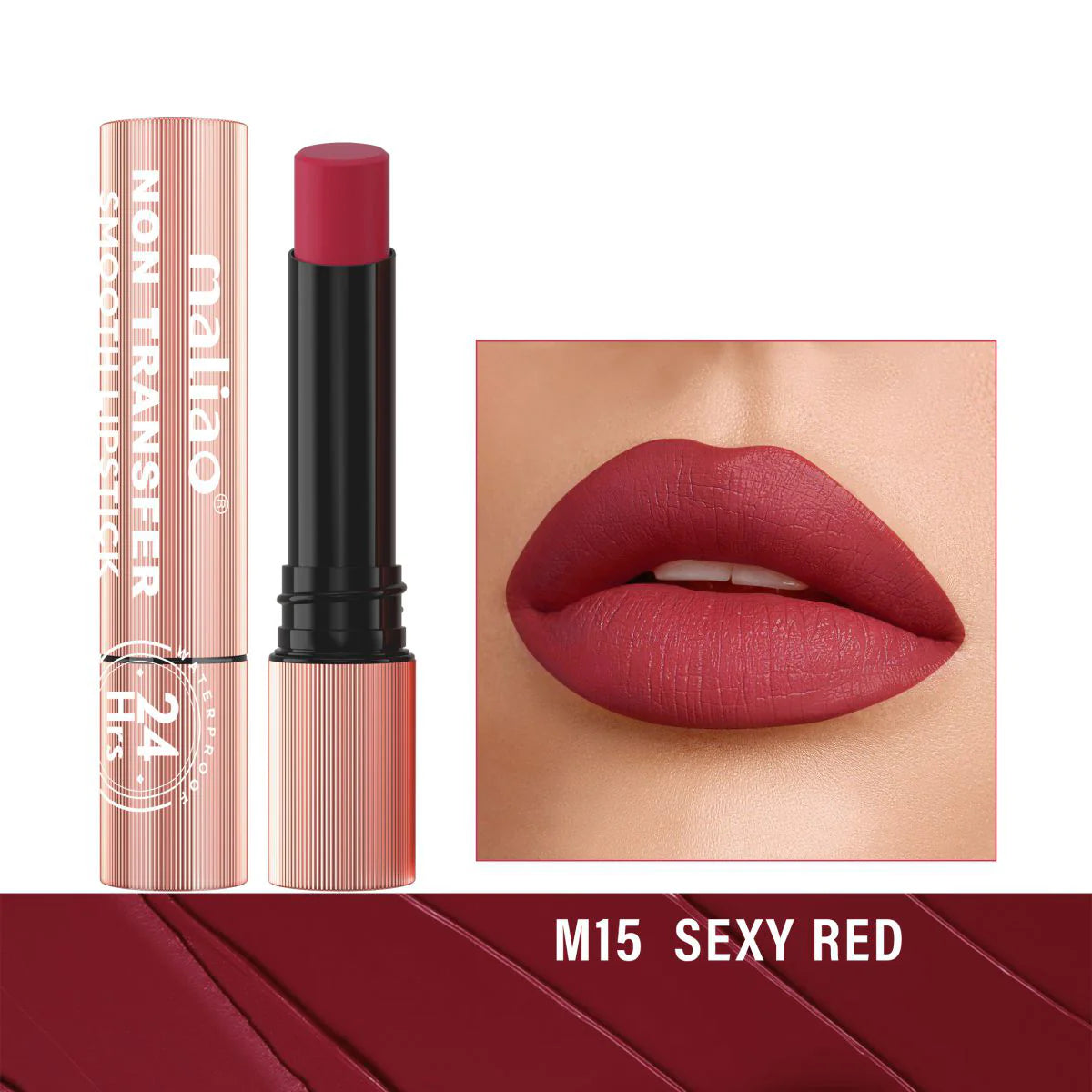 Maliao Long Lasting Non Transfer Smooth Lipstick 24HR Waterproof Wear