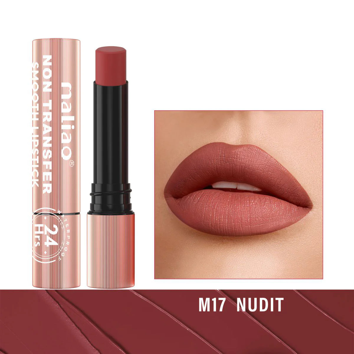 Maliao Long Lasting Non Transfer Smooth Lipstick 24HR Waterproof Wear