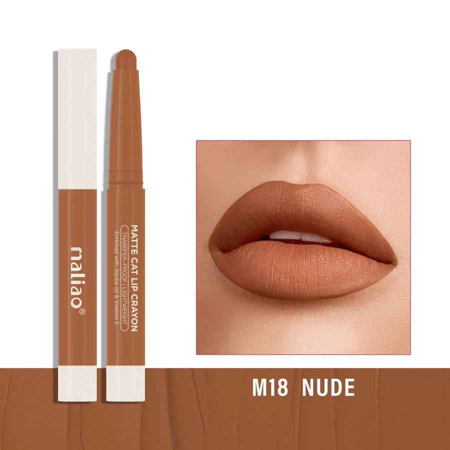 Maliao Matte Cat Lip Crayon Transfer Proof And Light Weight Long Lasting Color