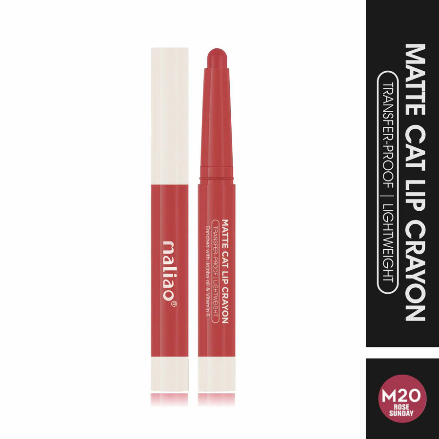 Maliao Matte Cat Lip Crayon Transfer Proof And Light Weight Long Lasting Color
