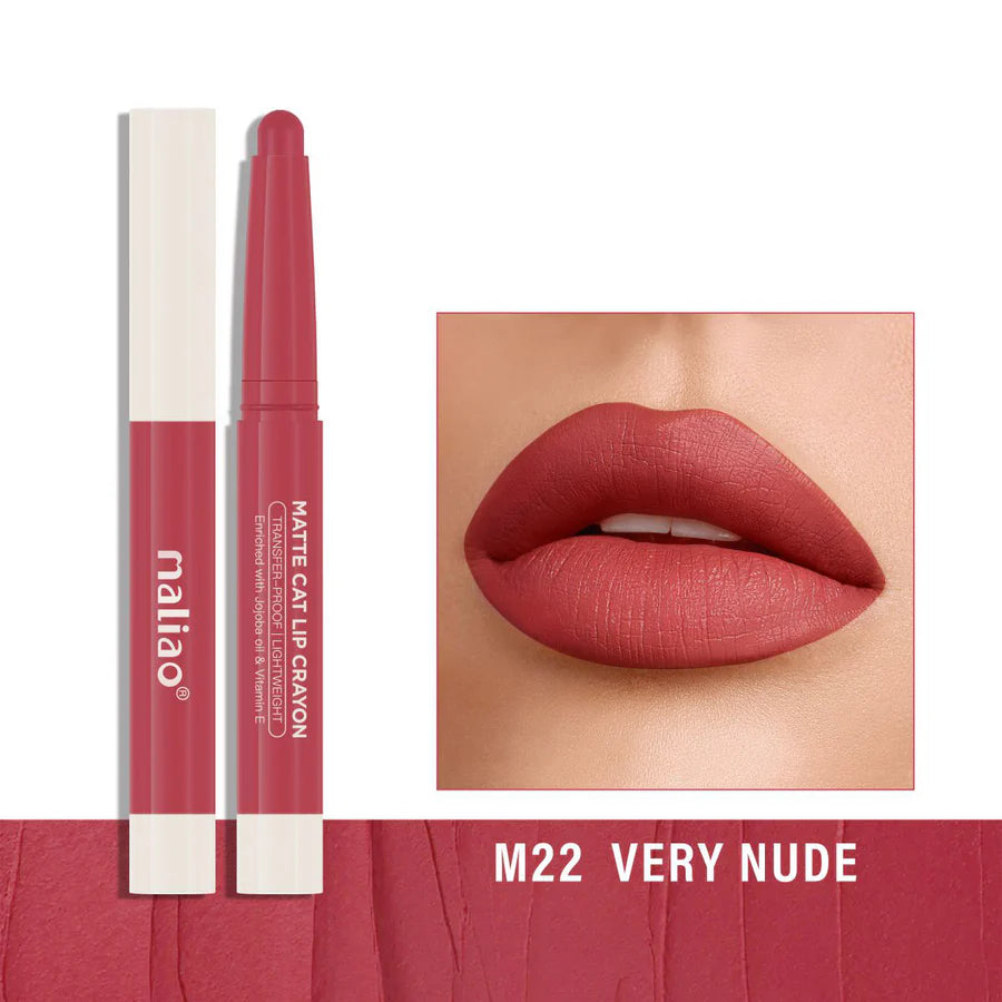 Maliao Matte Cat Lip Crayon Transfer Proof And Light Weight Long Lasting Color