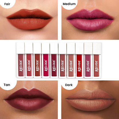 Recode 10 Silky Matte Mini Liquid Lipsticks