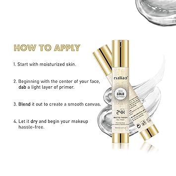 Maliao Gel Base Primer, Transparent Gold Crystals, 30 ml