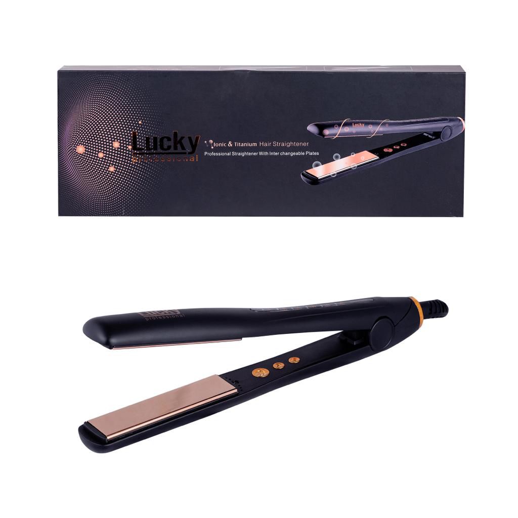 Lucky Profassional Ionic & titanium Hair straightener Changeable plates