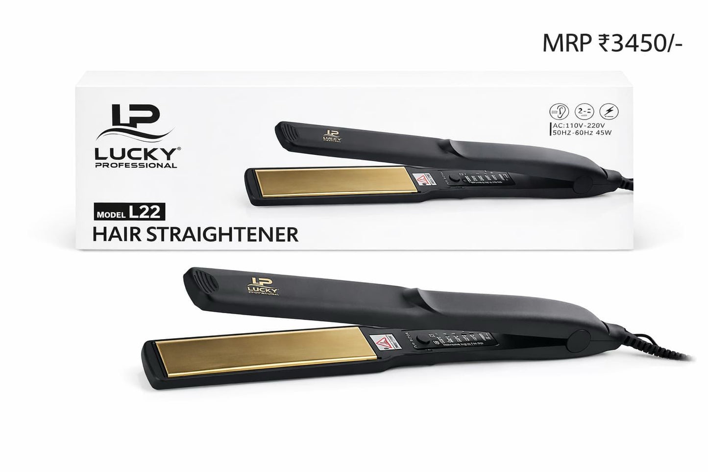 Lucky Professional Hair Straightener gold plates (L22)
