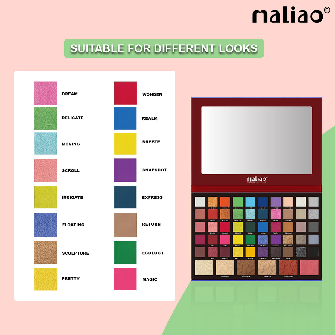 Maliao Terraced Makeup Palette - 56 Color Makeup Set Palette de