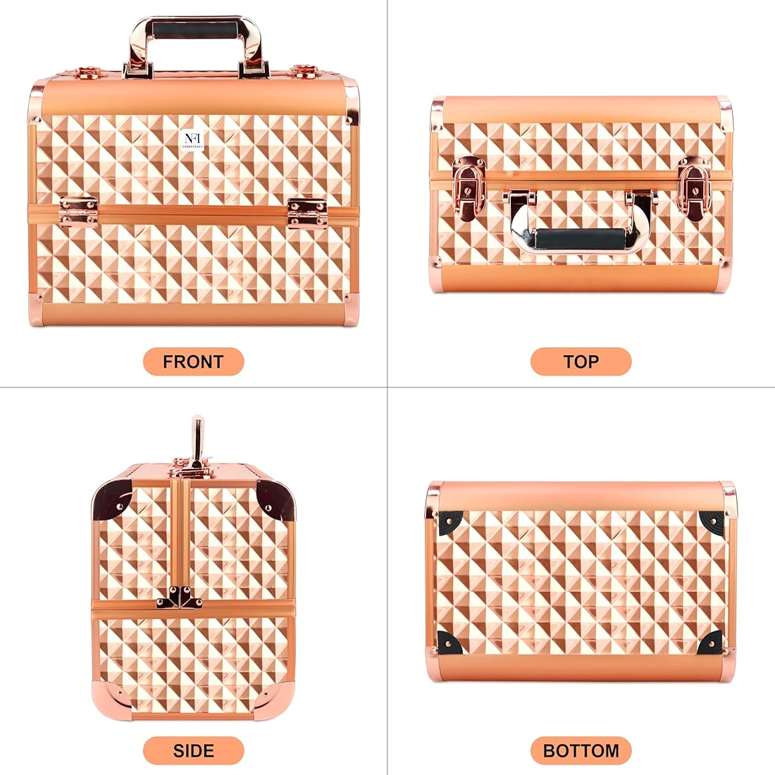 Makeup Organizer Box Cosmetic Storage Case For Women Girls Vanity Kit Bag For Bride Professional Large Box For Makeup & Beauty Accessories,