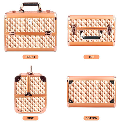 Makeup Organizer Box Cosmetic Storage Case For Women Girls Vanity Kit Bag For Bride Professional Large Box For Makeup & Beauty Accessories,