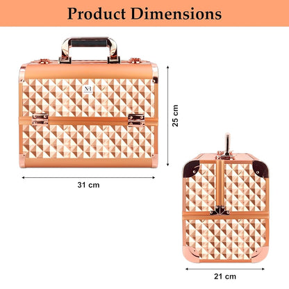 Makeup Organizer Box Cosmetic Storage Case For Women Girls Vanity Kit Bag For Bride Professional Large Box For Makeup & Beauty Accessories,