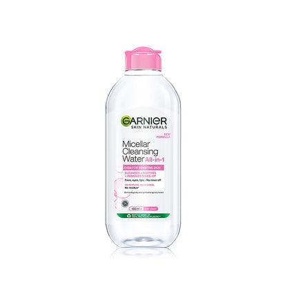 Garnier Micellar Water - Gentle Cleanser For Sensitive Skin, Get 100% Clean Skin - 400ml