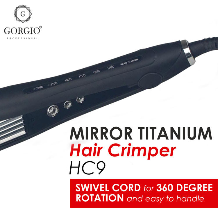 Gorgio Professional Mirror Slim Professional Hair Crimper - HC9