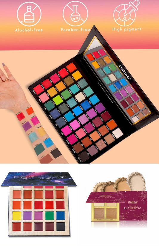 Combo Offer Maliao Eyeshadow Delanci Lip Palette Maliao Contour